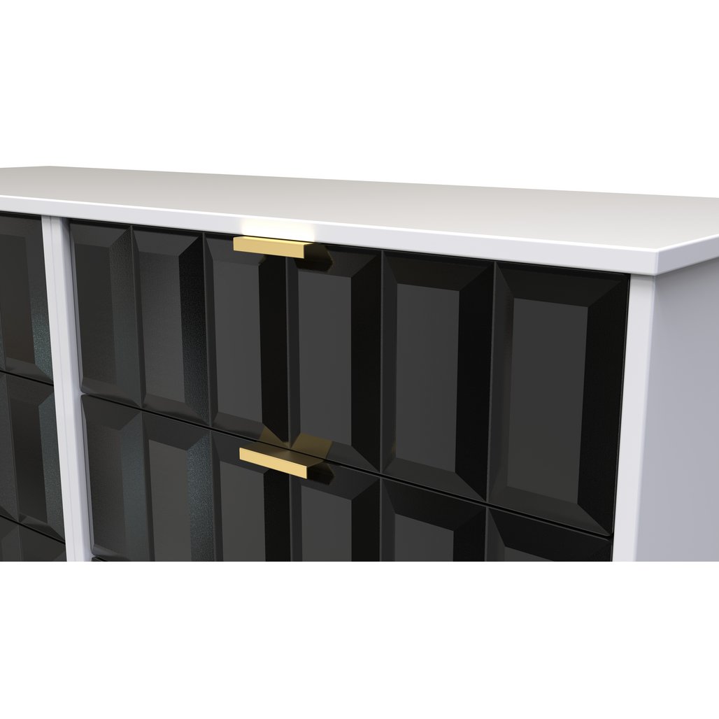 Cube 6 Drawer Midi Chest with Gold Hairpin Legs