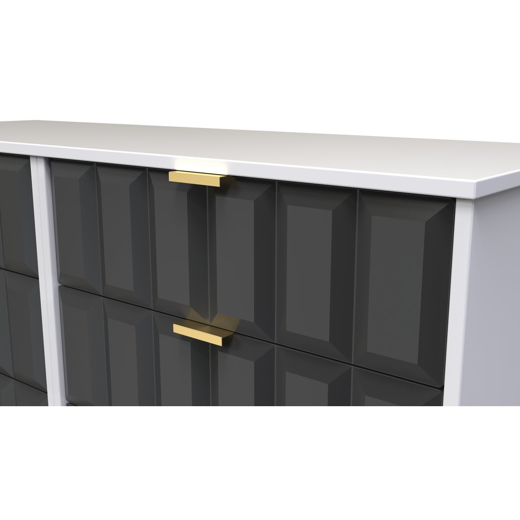 Cube 6 Drawer Midi Chest with Gold Hairpin Legs