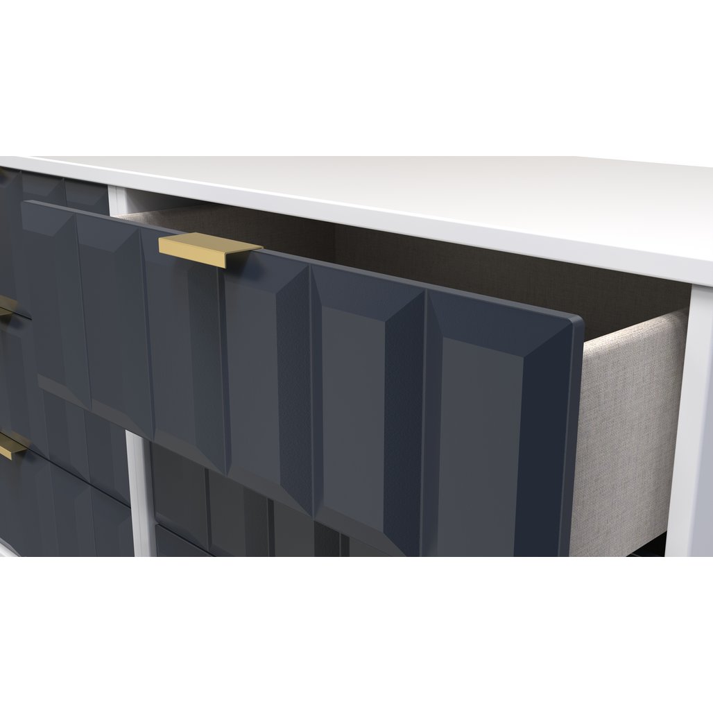 Cube 6 Drawer Midi Chest with Gold Hairpin Legs