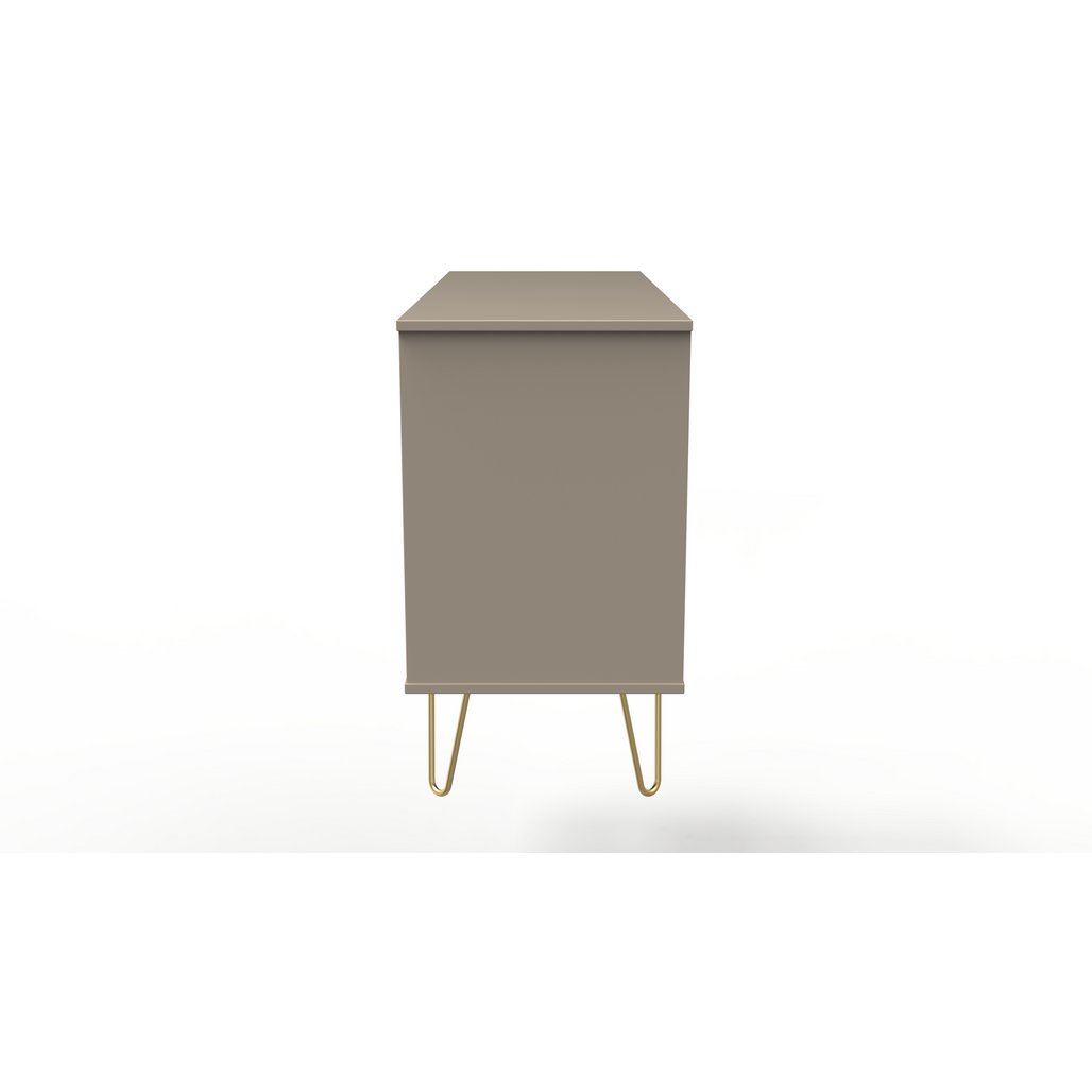 Cube 6 Drawer Midi Chest with Gold Hairpin Legs
