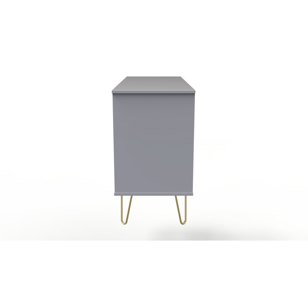 Cube 6 Drawer Midi Chest with Gold Hairpin Legs