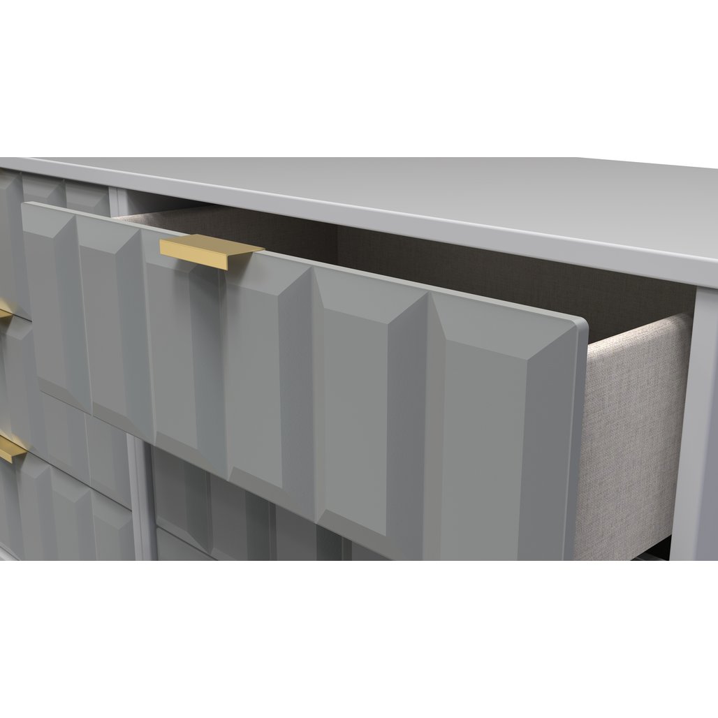 Cube 6 Drawer Midi Chest with Gold Hairpin Legs