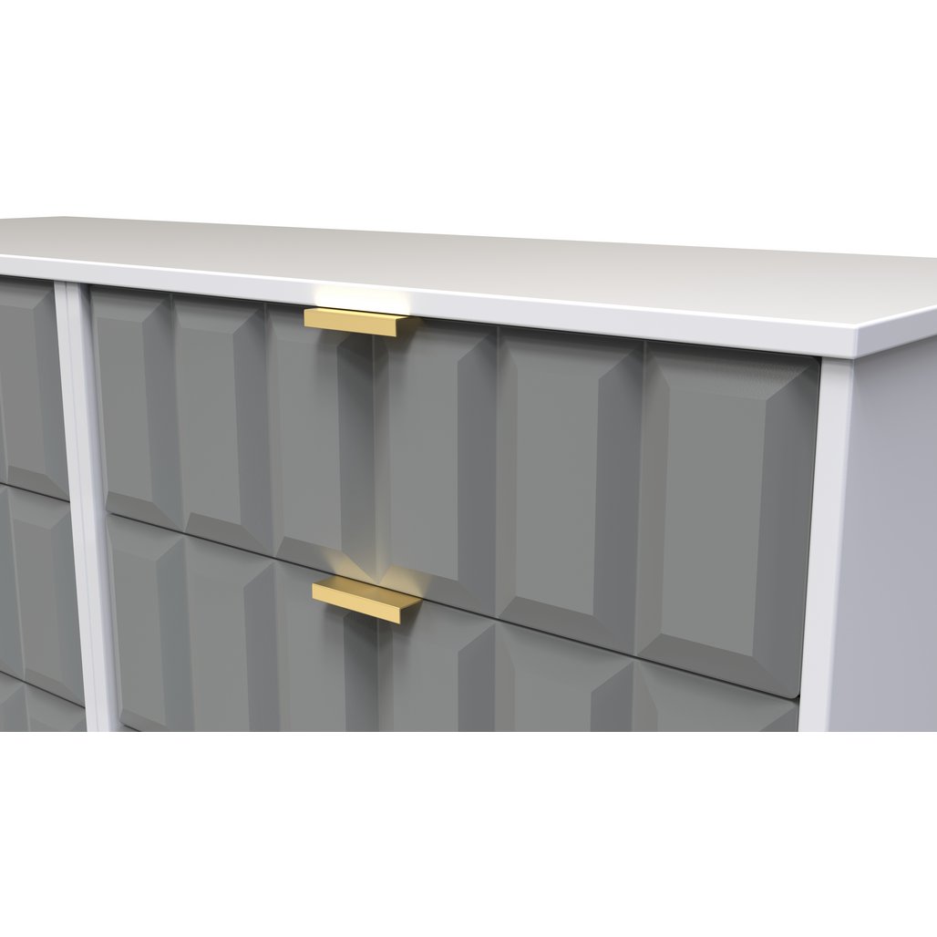Cube 6 Drawer Midi Chest with Gold Hairpin Legs