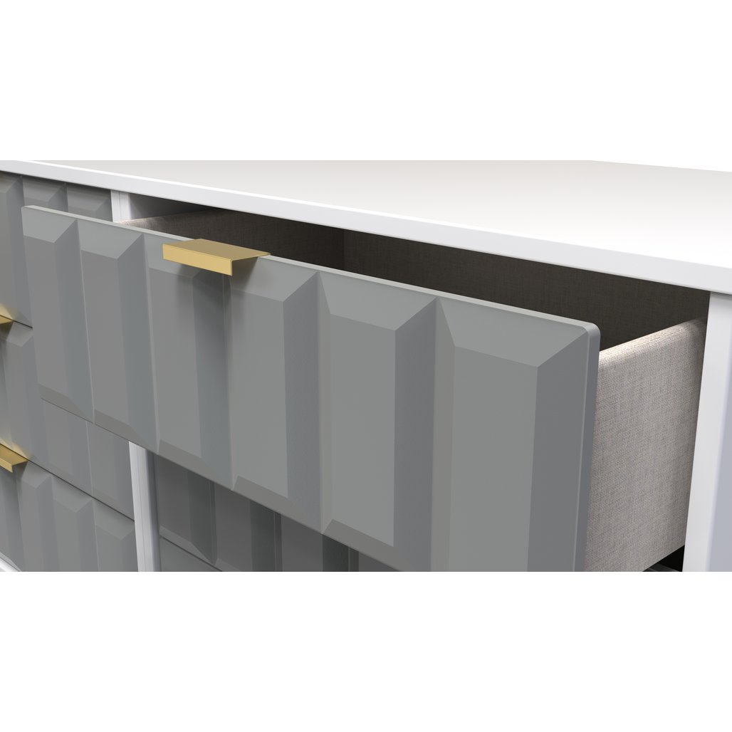 Cube 6 Drawer Midi Chest with Gold Hairpin Legs