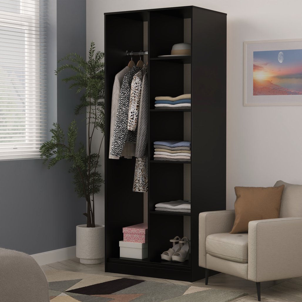 Cube Tall Open Wardrobe with Shelving