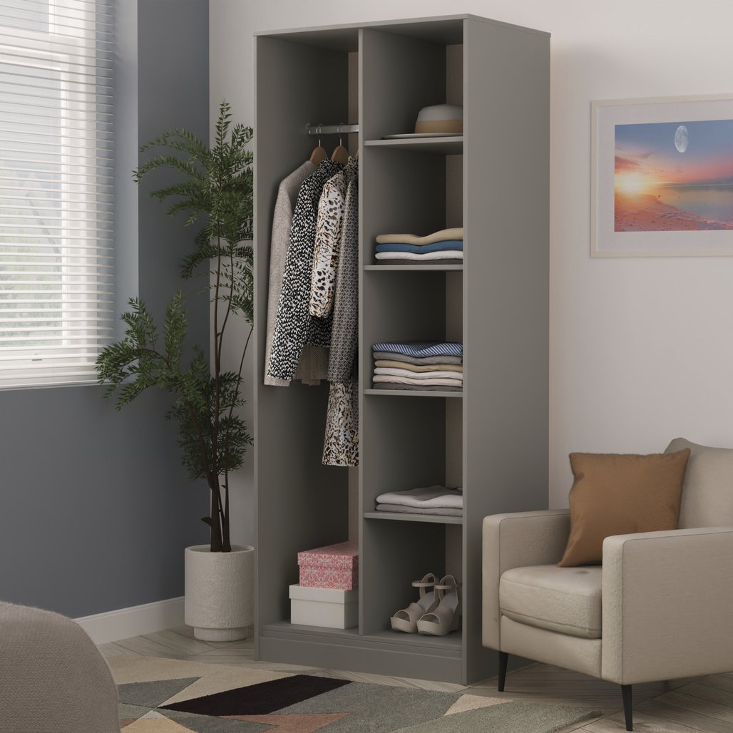 Cube Tall Open Wardrobe with Shelving