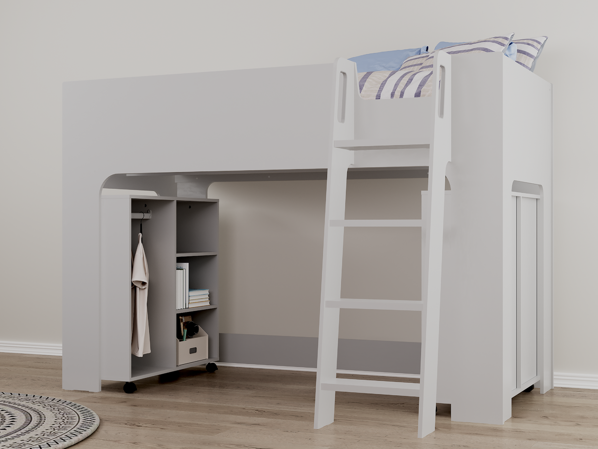 Eden Mid Sleeper Children's Bed Frame with Wardrobe
