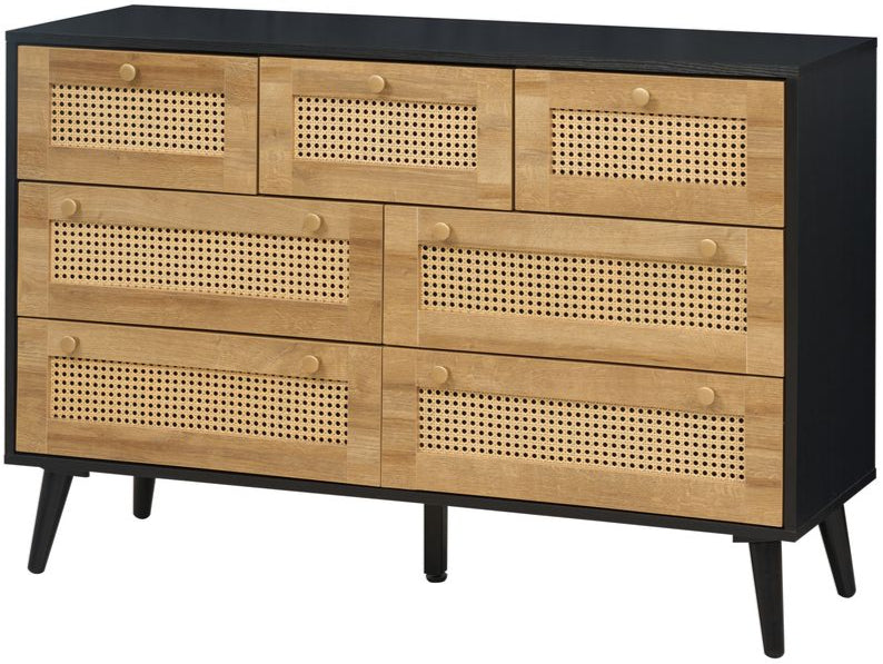 Manila Rattan 7 Drawer Chest 3 Piece Bedroom Set