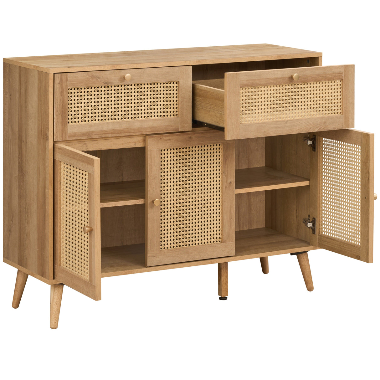 Manila Rattan 3 Door 2 Drawer Large Sideboard