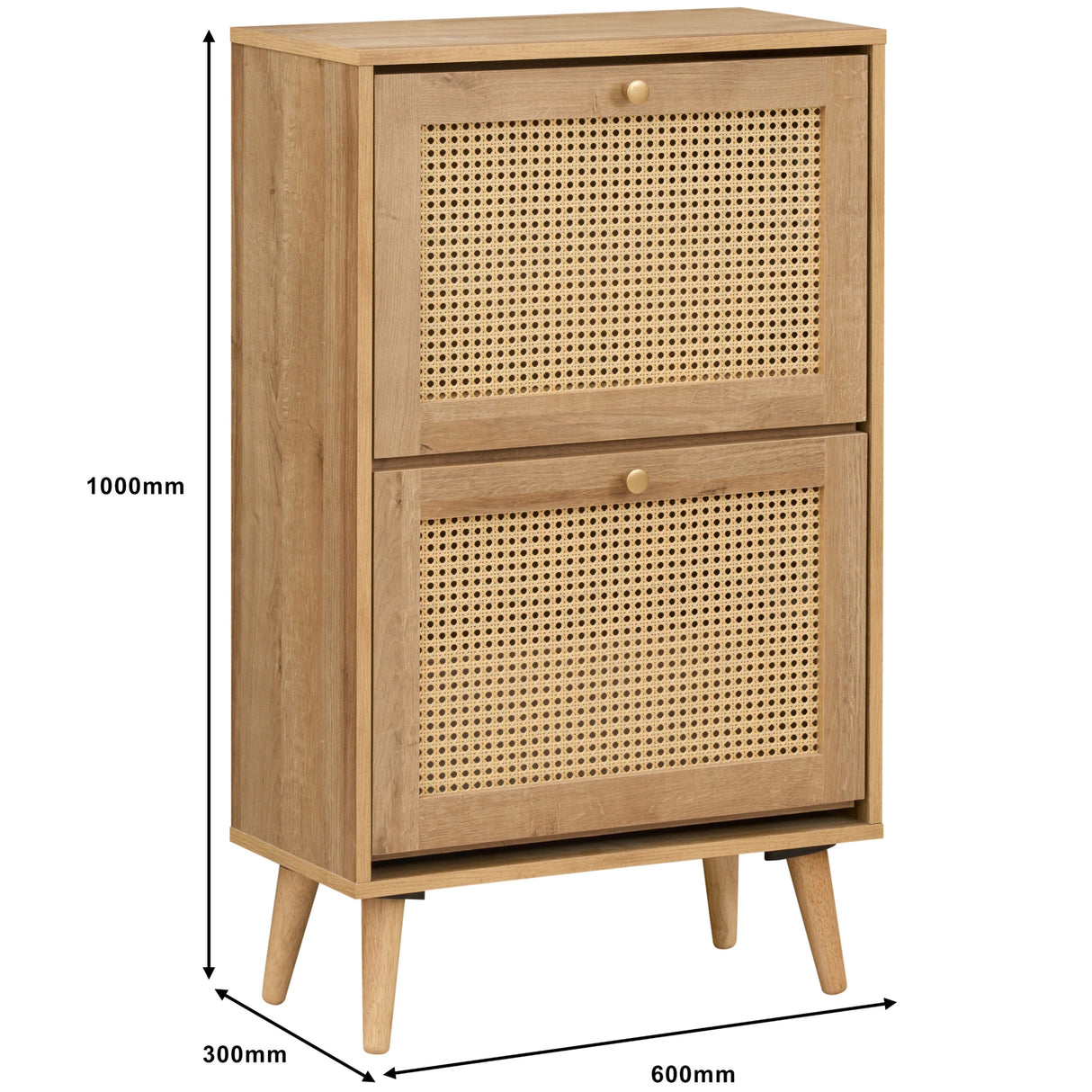 Manila Rattan 2 Door Flip Down Shoe Storage Cabinet