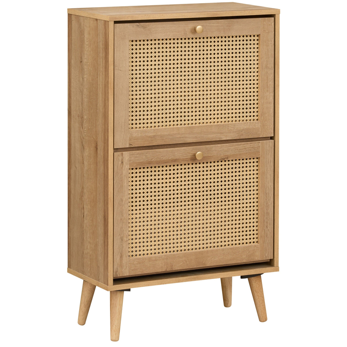 Manila Rattan 2 Door Flip Down Shoe Storage Cabinet