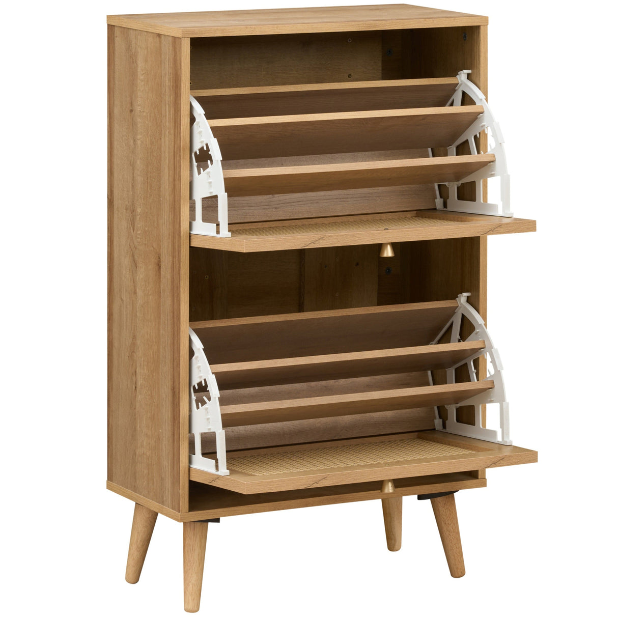 Manila Rattan 2 Door Flip Down Shoe Storage Cabinet