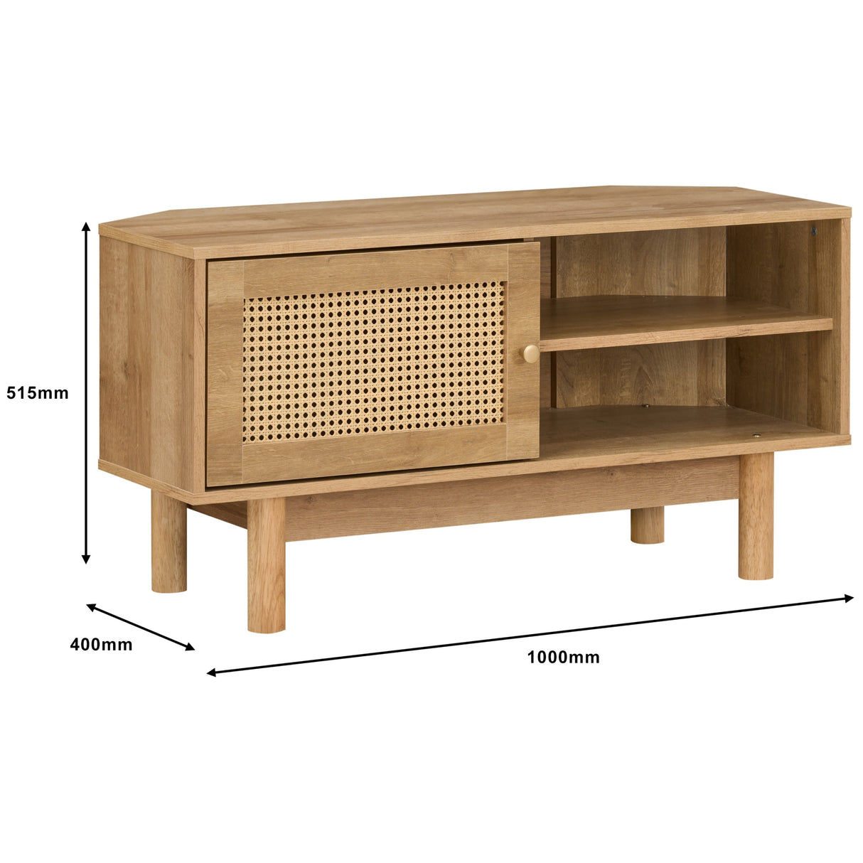 Manila Rattan 1 Door Corner TV Stand Unit