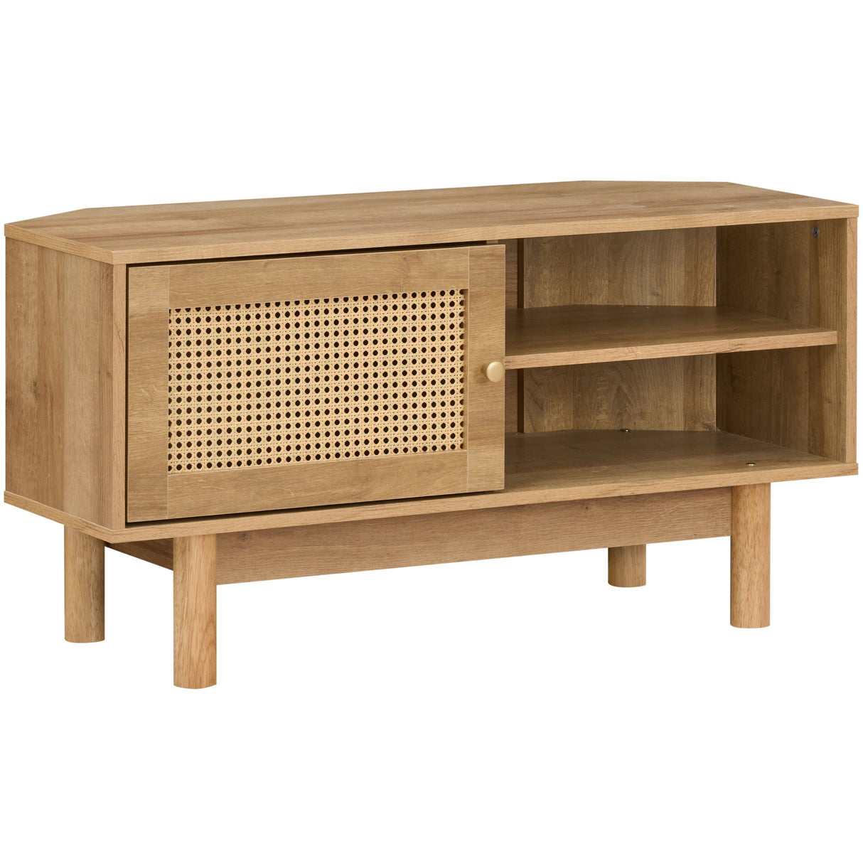 Manila Rattan 1 Door Corner TV Stand Unit