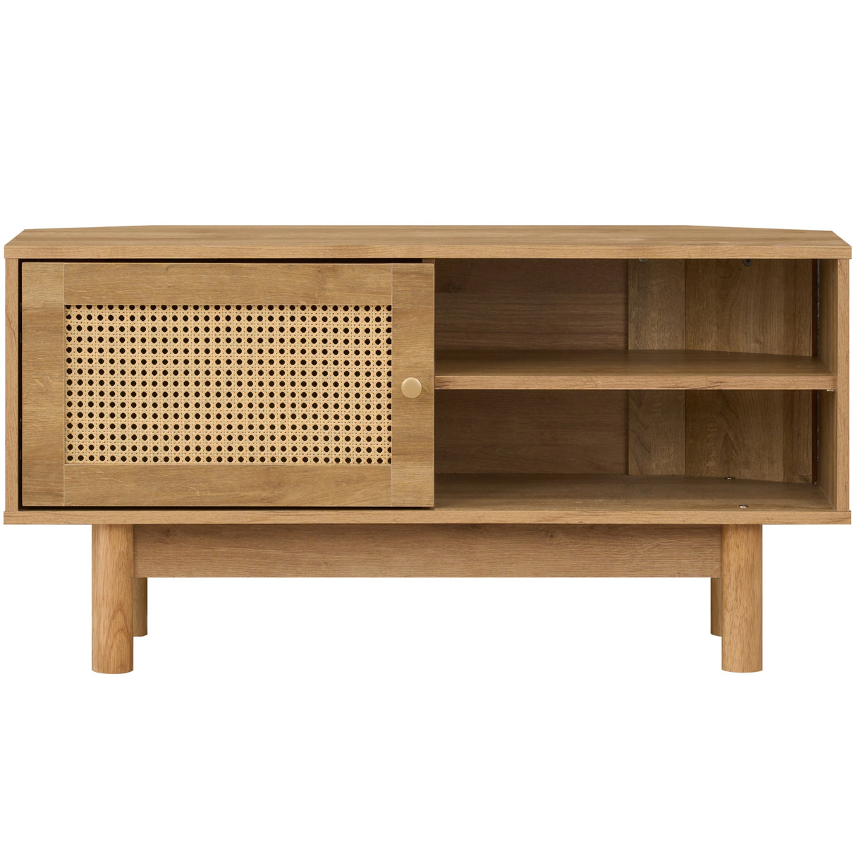 Manila Rattan 1 Door Corner TV Stand Unit