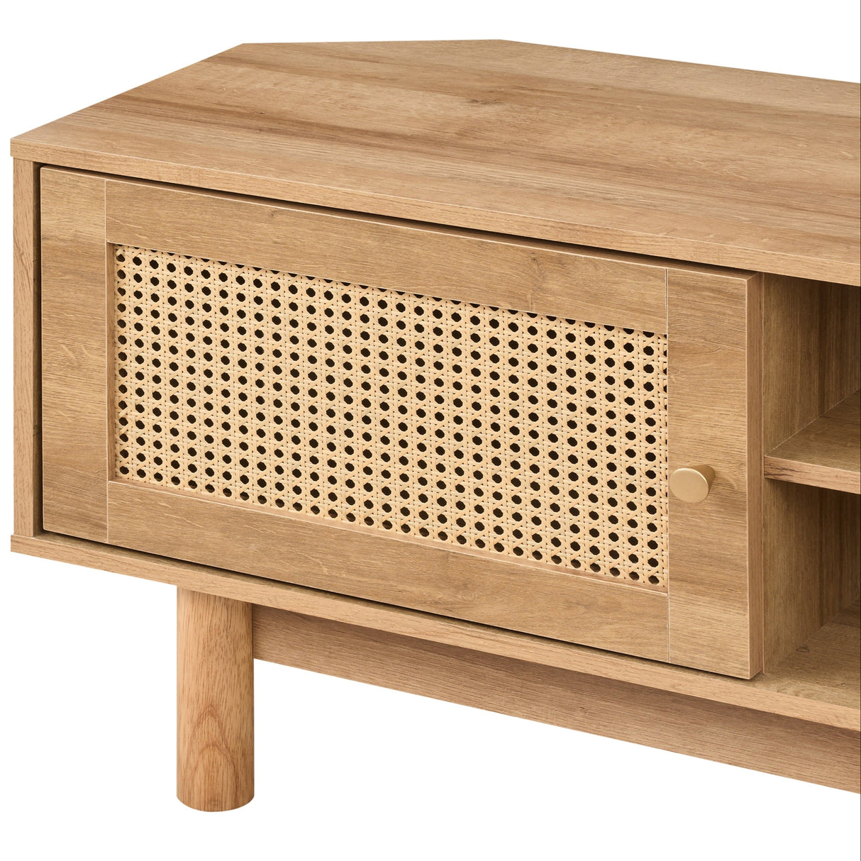 Manila Rattan 1 Door Corner TV Stand Unit