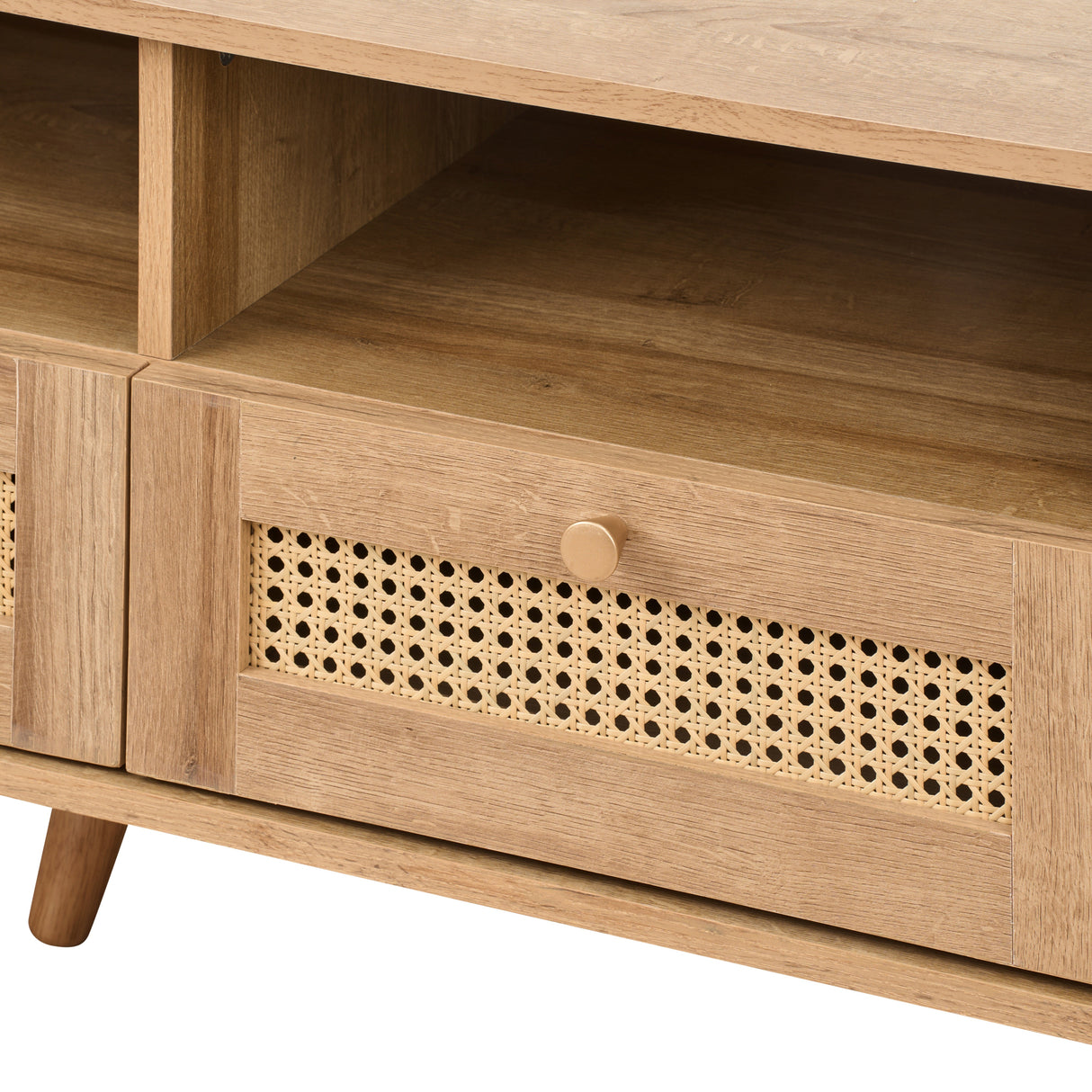 Manila Rattan 3 Drawer Wide TV Stand Bench Unit