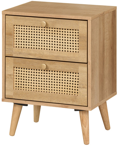 Manila Rattan 2 Drawer Bedside Table