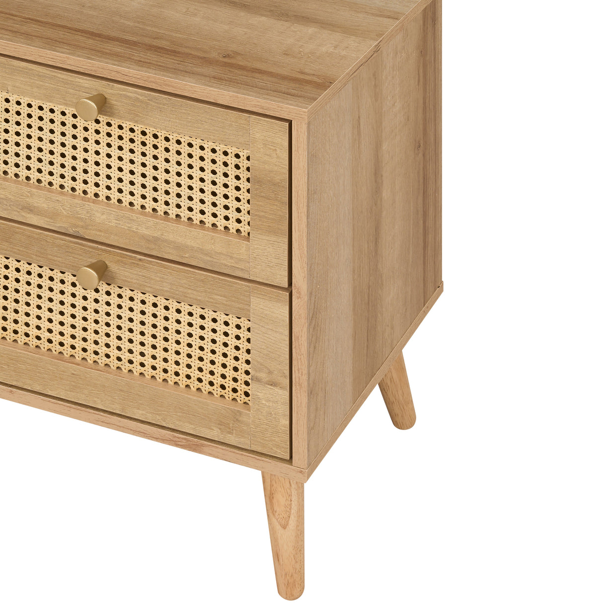 Manila Rattan 2 Drawer Bedside Table