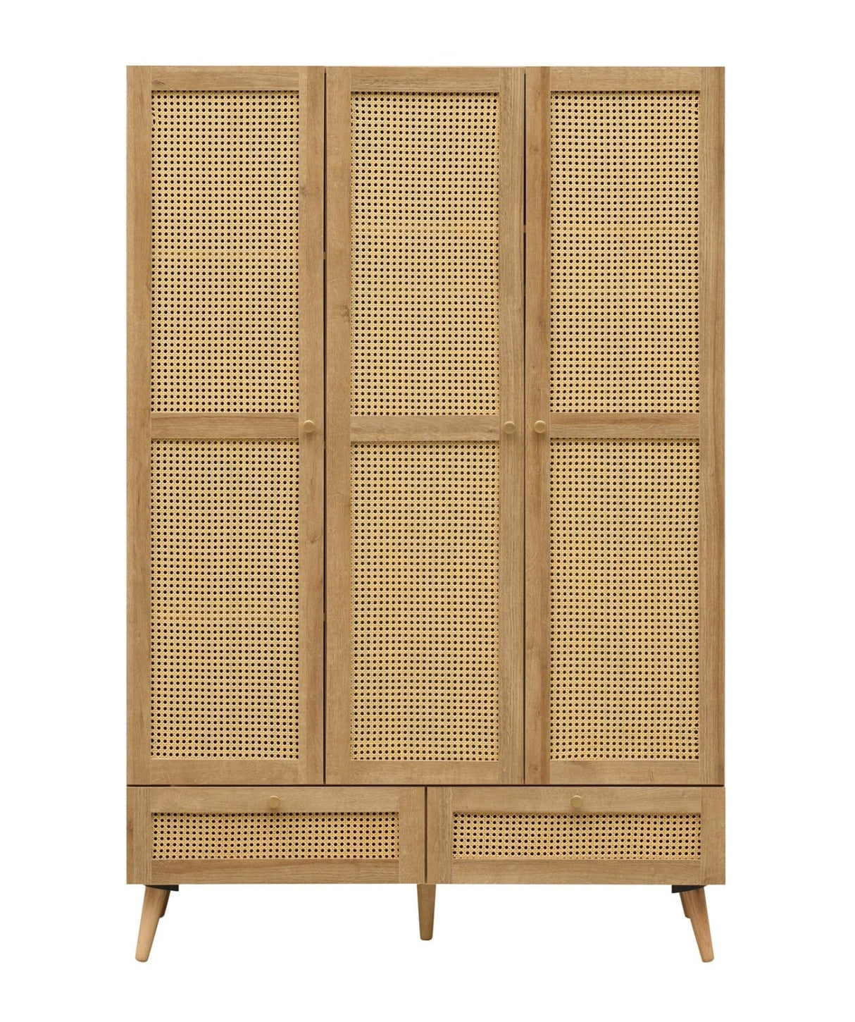 Manila Rattan 3 Door 2 Drawer Triple Wardrobe