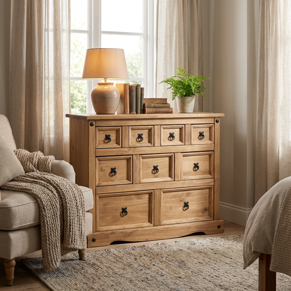 Corona Pine 9 Drawer Merchants Chest