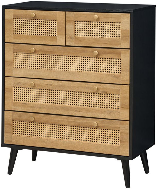 Manila Rattan 3+2 Drawer Chest of Drawers