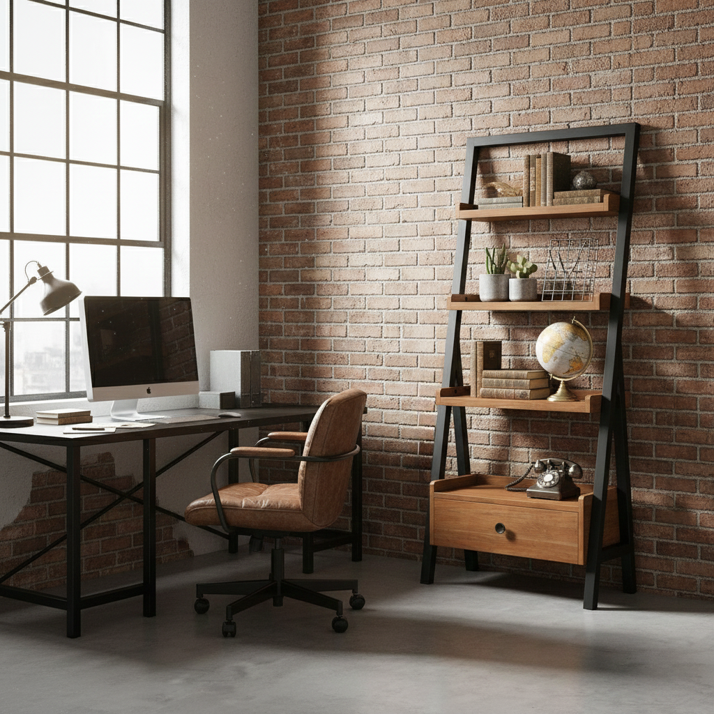 Kenai Ladder Bookcase with Drawer