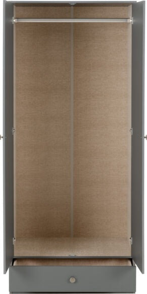 Denver 2 Door 1 Drawer Mirrored Wardrobe