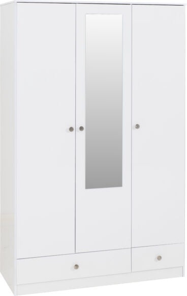 Denver 3 Door 2 Drawer Mirrored Triple Wardrobe
