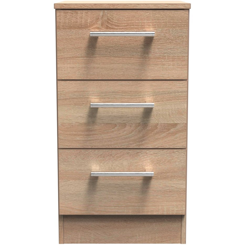 Devon 3 Drawer Bedside Table