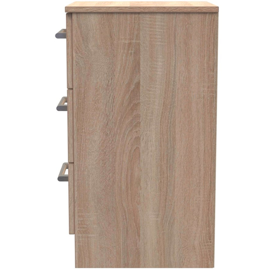 Devon 3 Drawer Bedside Table