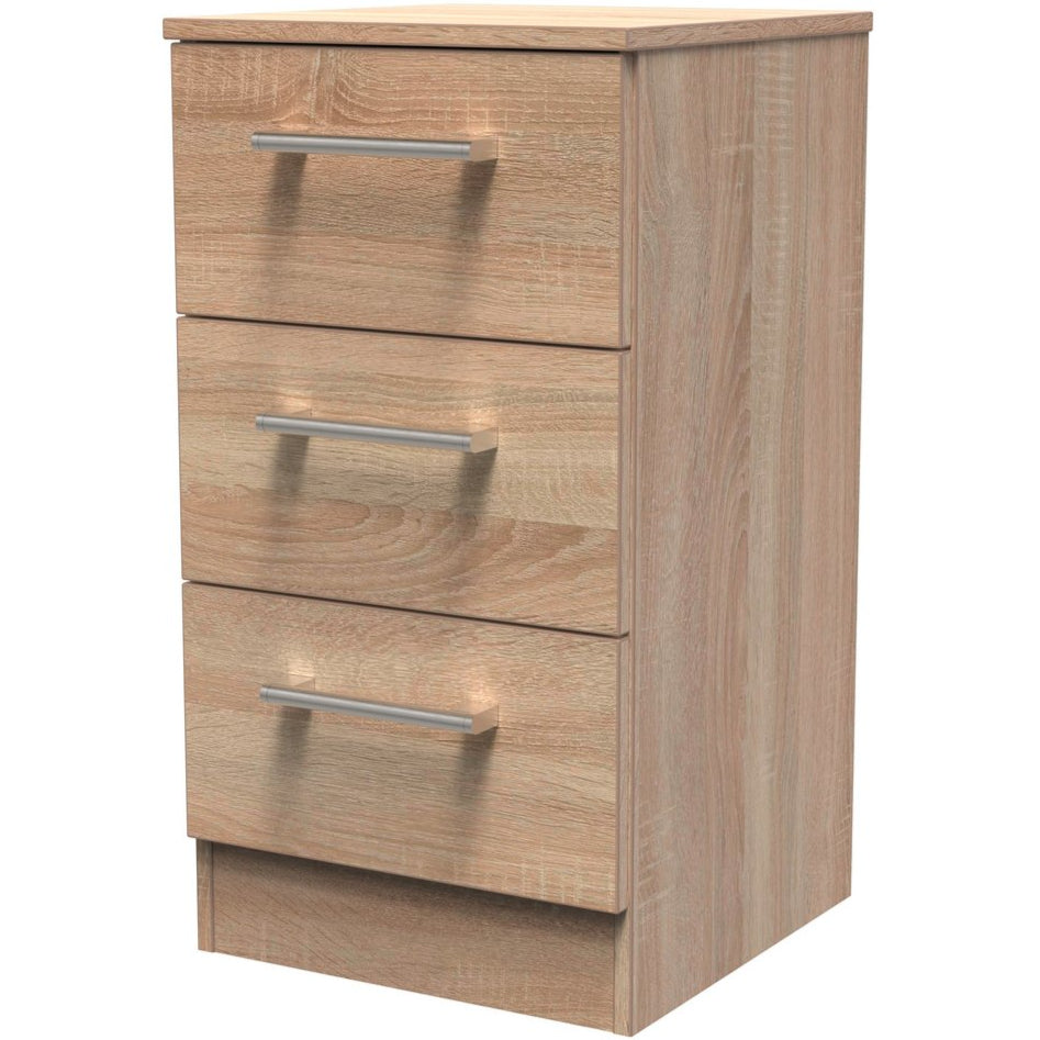 Devon 3 Drawer Bedside Table