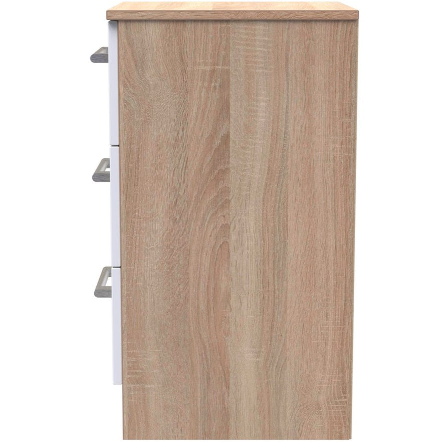 Devon 3 Drawer Bedside Table