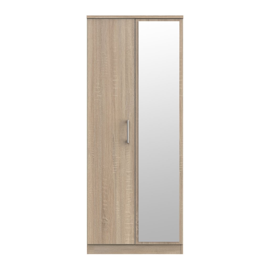 Devon Mirrored 2 Door Double Wardrobe