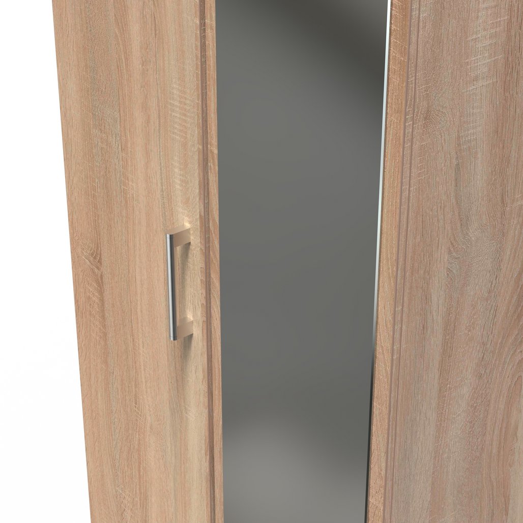 Devon Tall Mirrored 2 Door Double Wardrobe