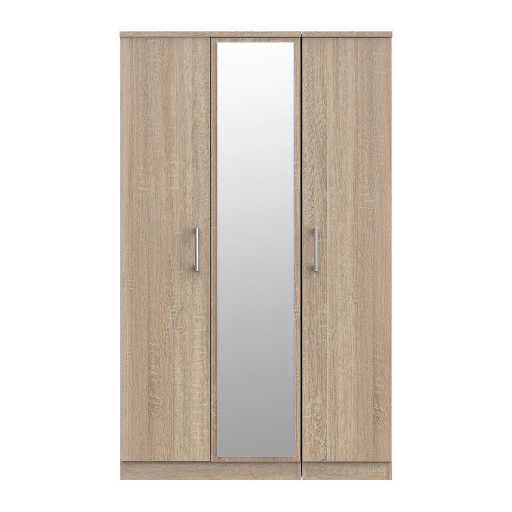 Devon Mirrored 3 Door Triple Wardrobe