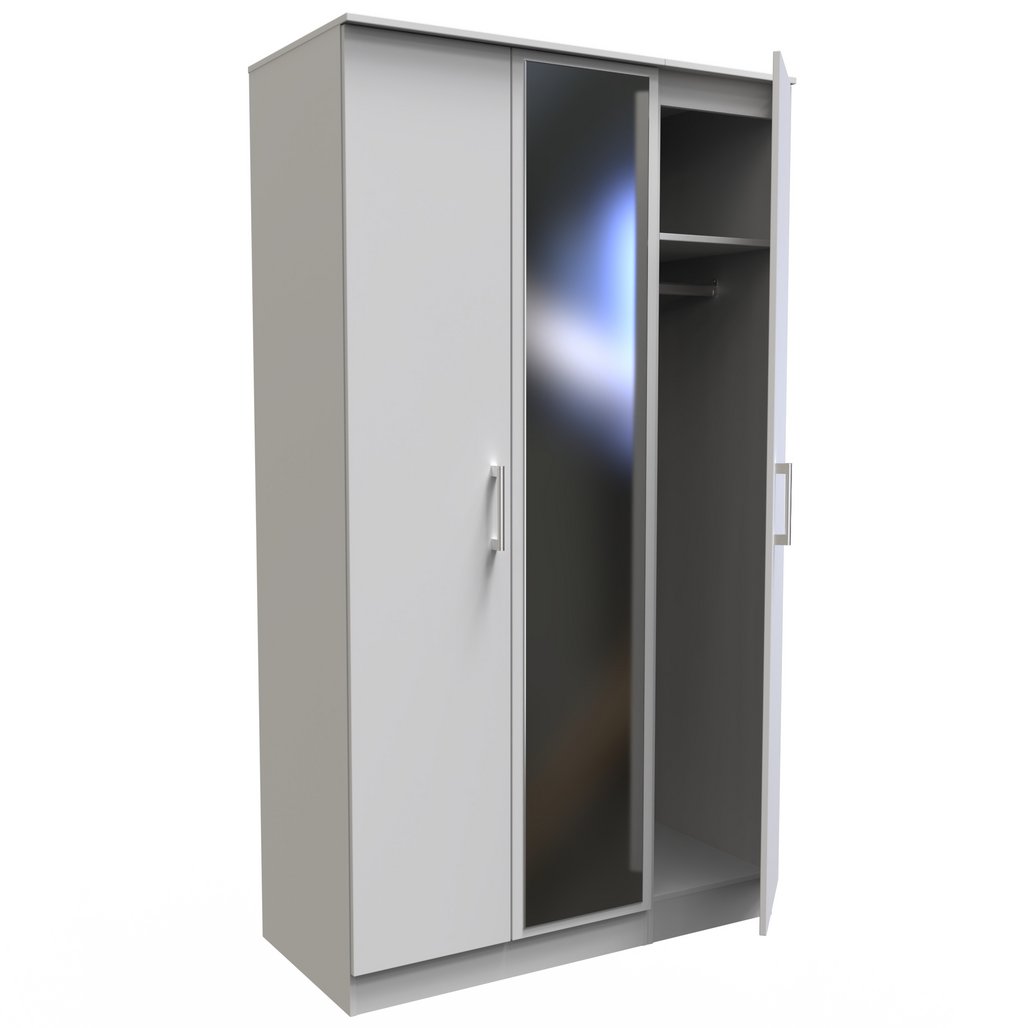 Devon Mirrored 3 Door Triple Wardrobe