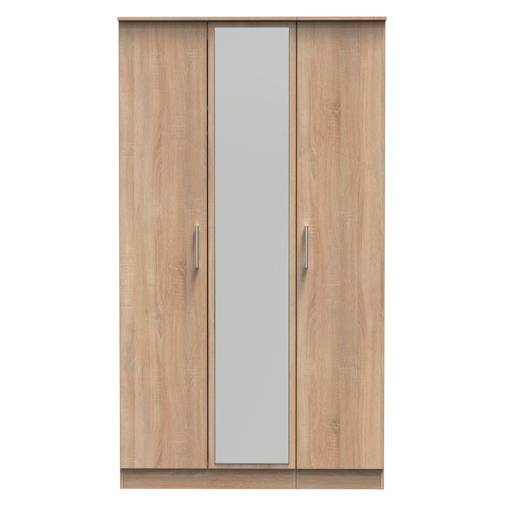 Devon Tall Mirrored 3 Door Triple Wardrobe