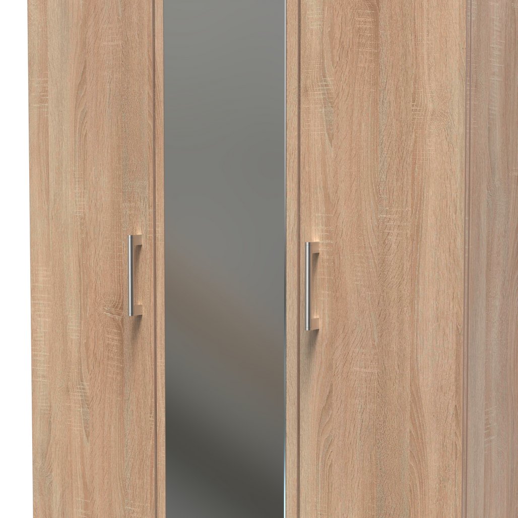 Devon Tall Mirrored 3 Door Triple Wardrobe
