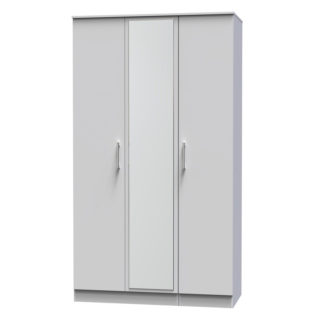 Devon Tall Mirrored 3 Door Triple Wardrobe