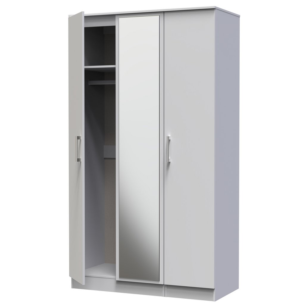 Devon Tall Mirrored 3 Door Triple Wardrobe
