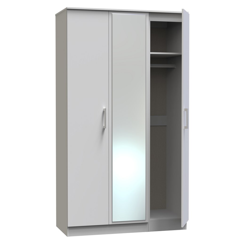 Devon Tall Mirrored 3 Door Triple Wardrobe