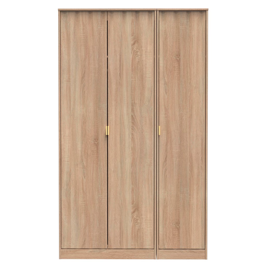 Diamond Tall 3 Drawer Triple Wardrobe
