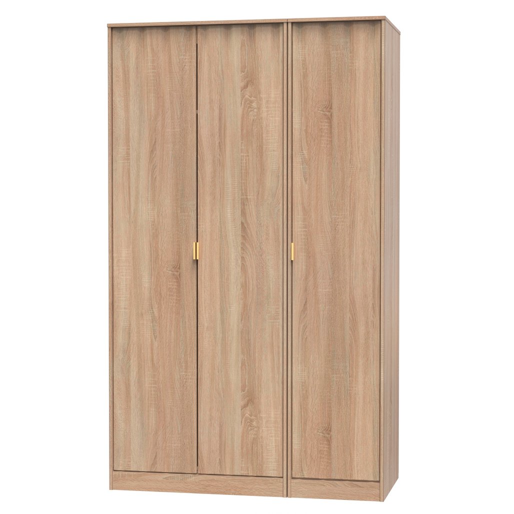 Diamond Tall 3 Drawer Triple Wardrobe
