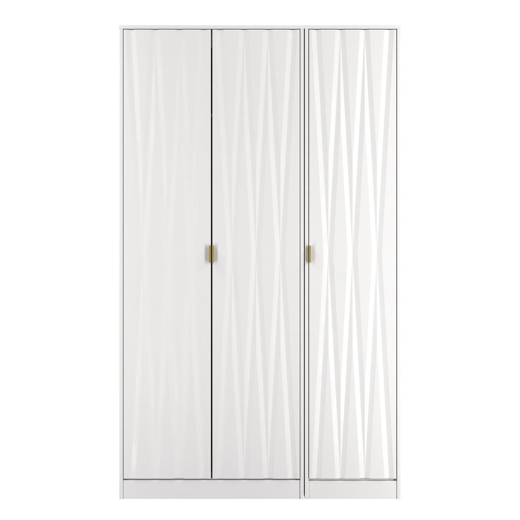 Diamond Tall 3 Drawer Triple Wardrobe