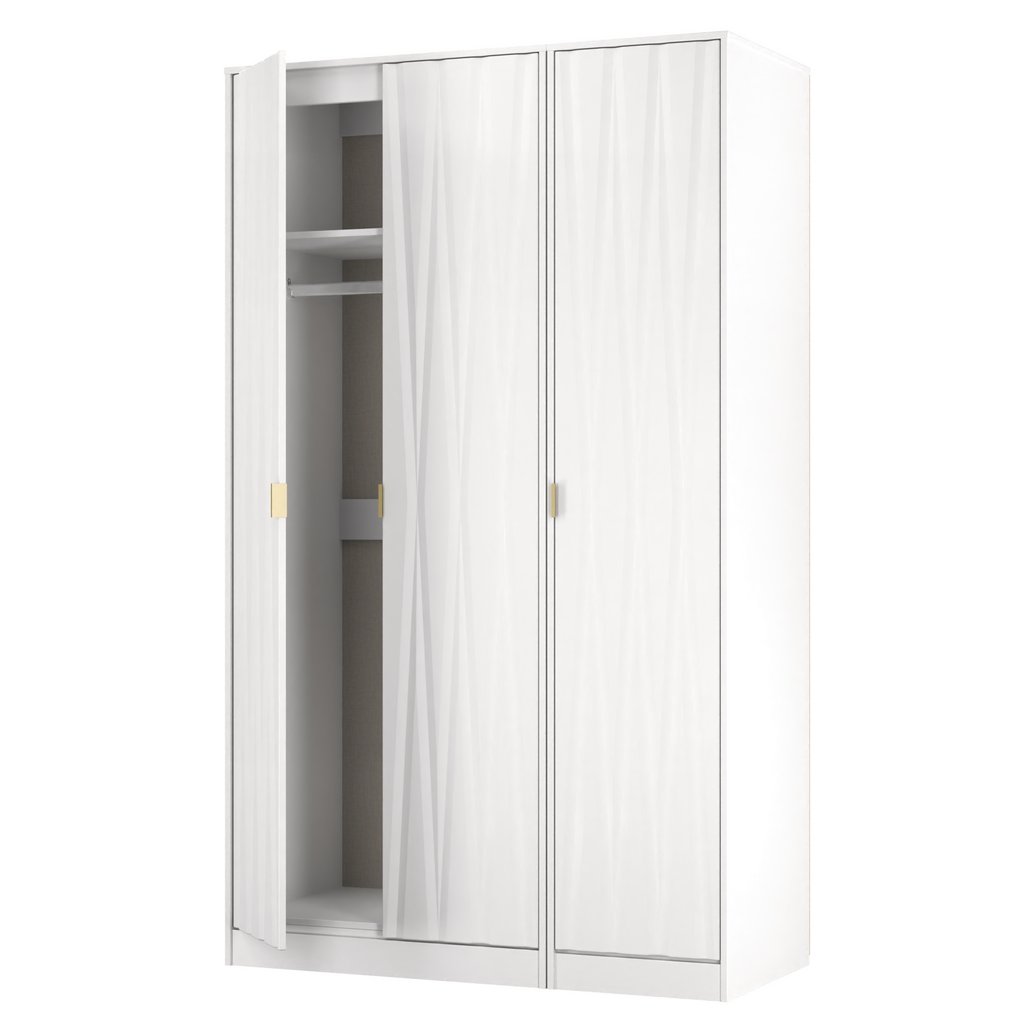 Diamond Tall 3 Drawer Triple Wardrobe