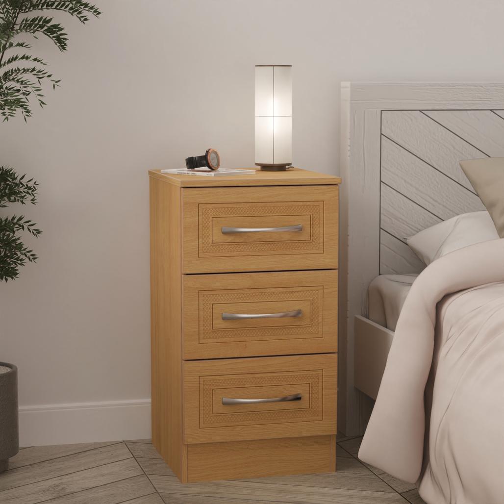 Dorset 3 Drawer Bedside Table