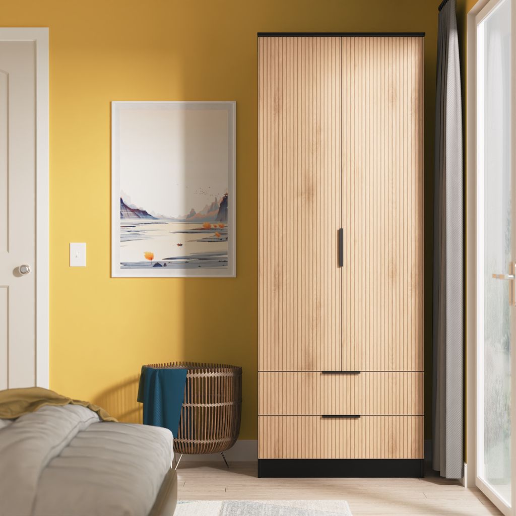Java Tall 2 Drawer 2 Door Double Wardrobe