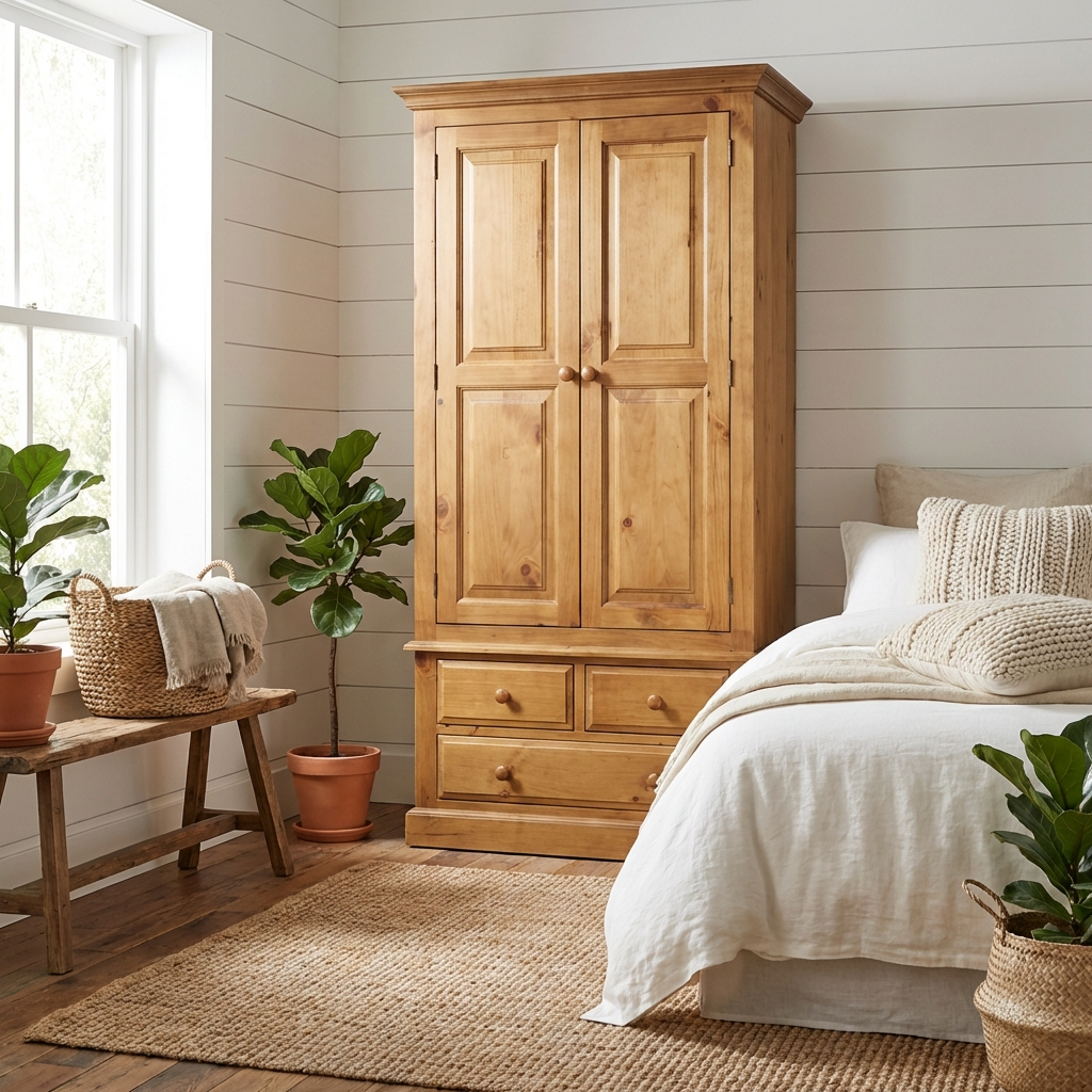 Maple 2 Door 3 Drawer Double Wardrobe