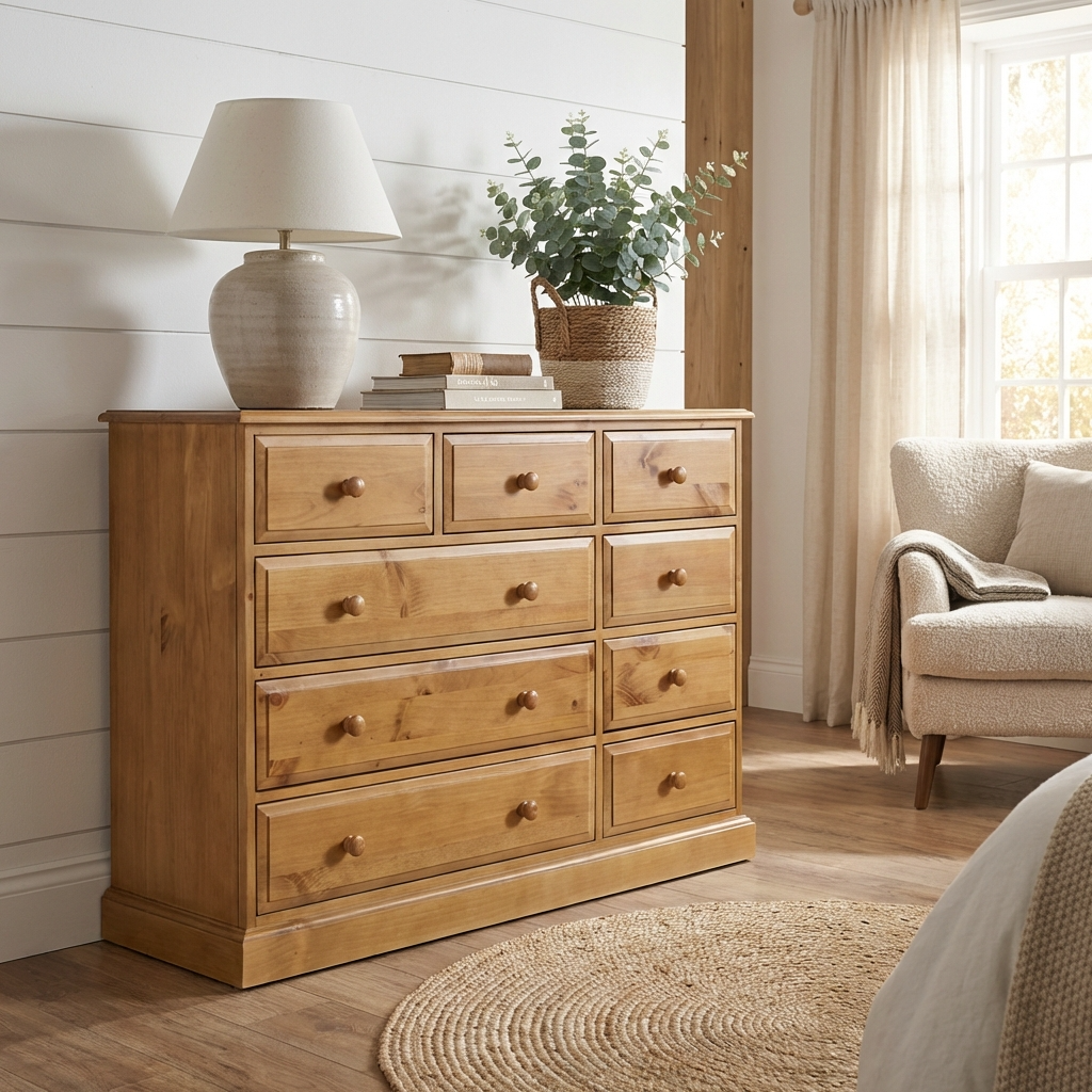Maple 9 Drawer Chest of Drawers